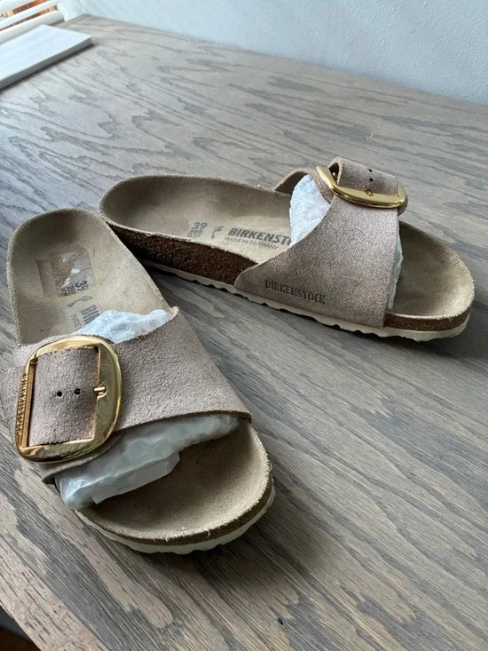 [Birkenstock] Madrid Big Buckle Washed Metallic Rose Gold sandal 39 - Picture 9 of 12